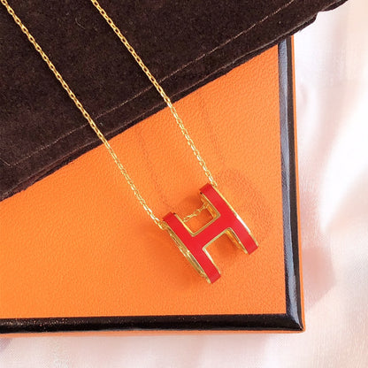 [⭐⭐JeweliWhal]HM CLIC RED ENAMEL GOLD NECKLACE