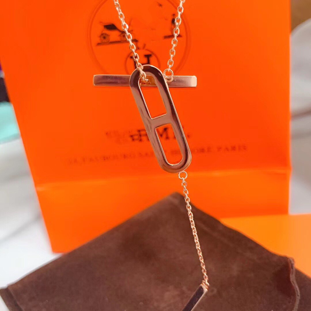 [⭐⭐JeweliWhal]HM NECKLACE PLATINUM ROSE GOLD DIAMOND