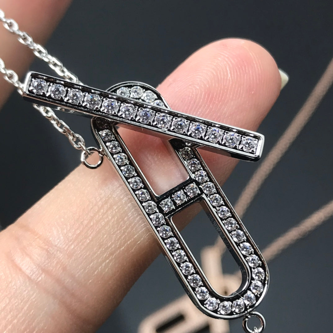 [⭐⭐JeweliWhal]HM NECKLACE PLATINUM ROSE GOLD DIAMOND