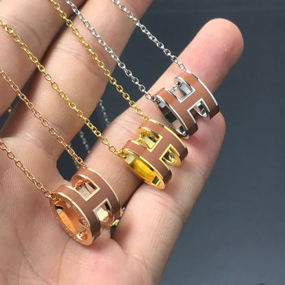 [⭐⭐JeweliWhal]H NECKLACE BROWN