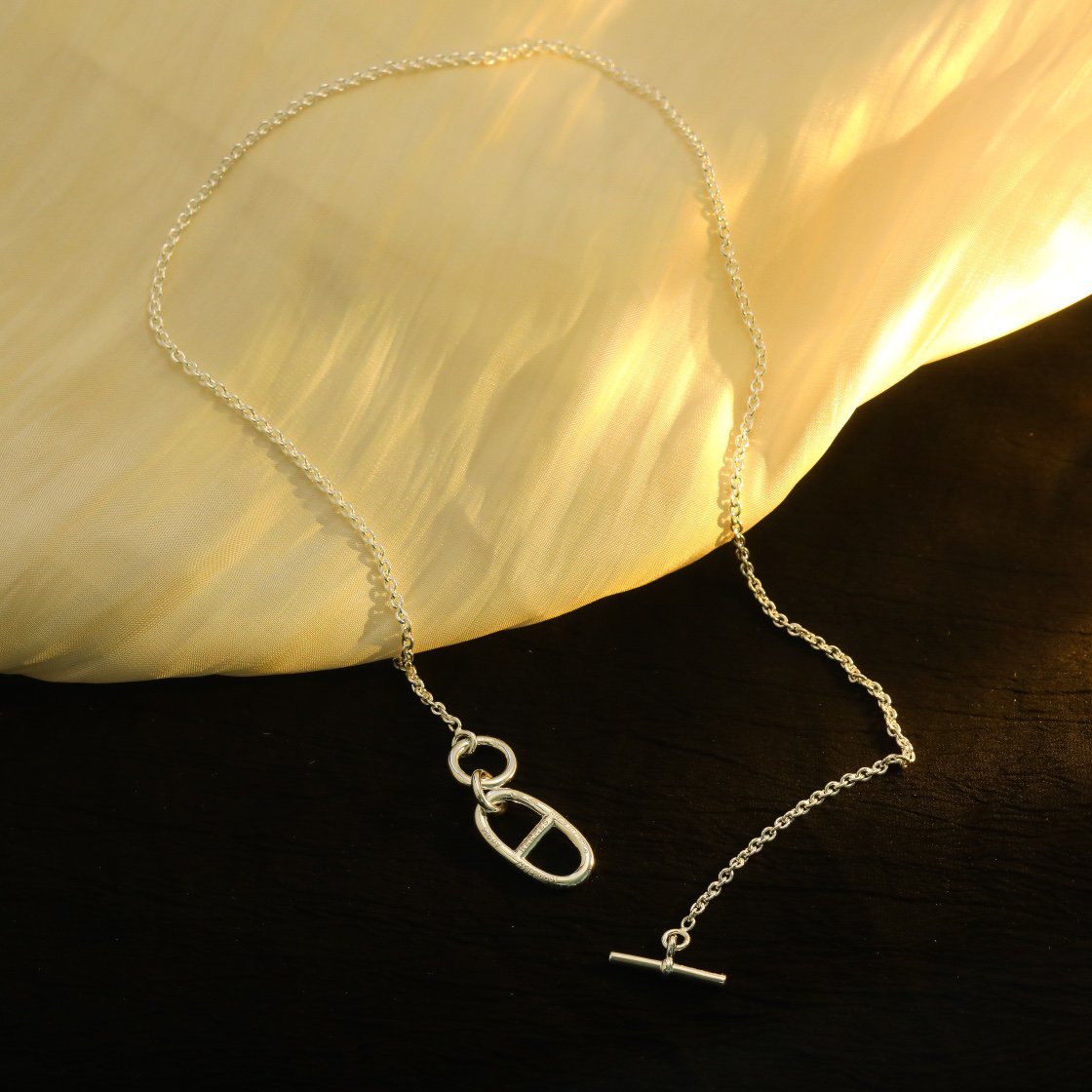 [⭐⭐JeweliWhal]HM CHAINE D'ANCRE PENDANT NECKLACE STERLING SILVER