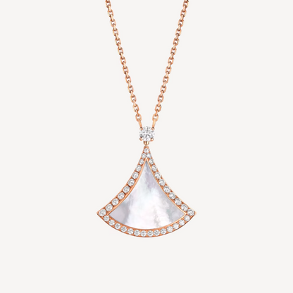 [⭐⭐JeweliWhal]DREAM MOP DIAMOND PAVED PINK GOLD NECKLACE
