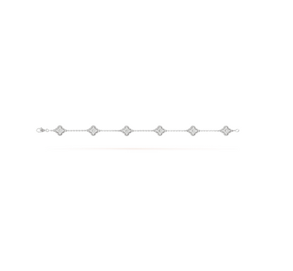 [⭐⭐JeweliWhal]CLOVER 6 MOTIF SILVER DIAMOND BRACELET