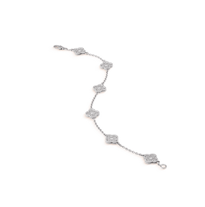 [⭐⭐JeweliWhal]CLOVER 6 MOTIF SILVER DIAMOND BRACELET