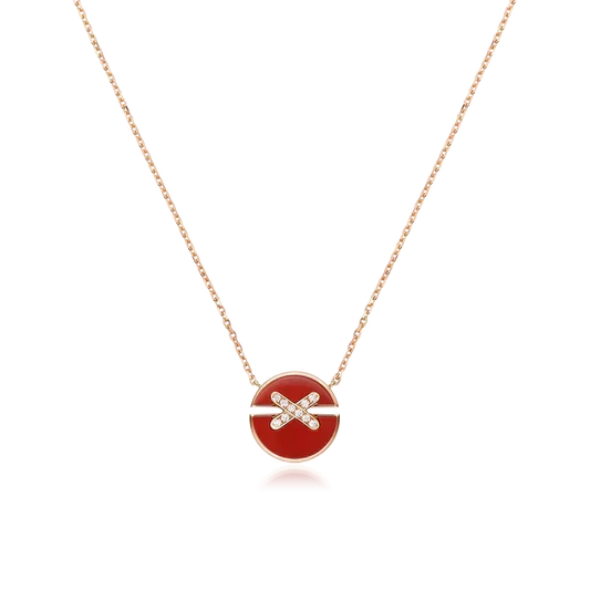 [⭐⭐JeweliWhal]JEUX DE ROSE GOLD DIAMOND NECKLACE
