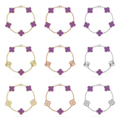 [⭐⭐JeweliWhal] CLOVER 5 MOTIF VIOLET BRACELET COLLECTION
