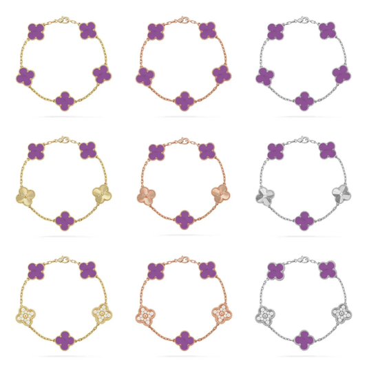 [⭐⭐JeweliWhal] CLOVER 5 MOTIF VIOLET BRACELET COLLECTION