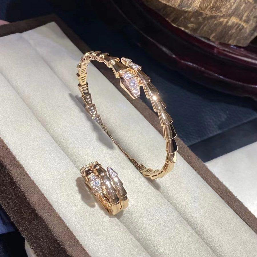 [⭐⭐JeweliWhal]SERPENTI BRACELET DIAMONDS PINK GOLD