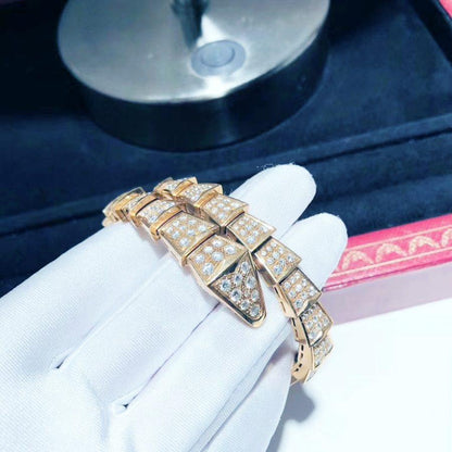 [⭐⭐JeweliWhal]SERPENTI BRACELET 8MM PINK GOLD DIAMOND