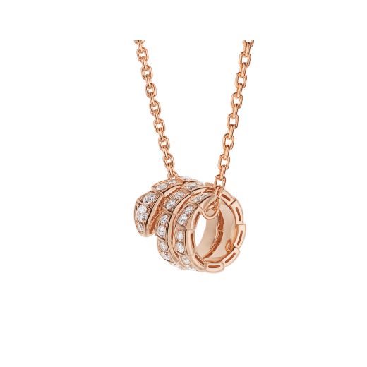 [⭐⭐JeweliWhal]SERPENTI PINK GOLD NECKLACE DOUBLE RING DIAMOND
