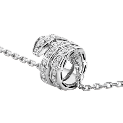 [⭐⭐JeweliWhal]SERPENTI  NECKLACE DOUBLE RING DIAMOND