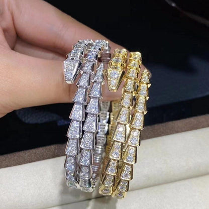 [⭐⭐JeweliWhal]SERPENTI BRACELET GOLD DIAMOND DOUBLE ROW