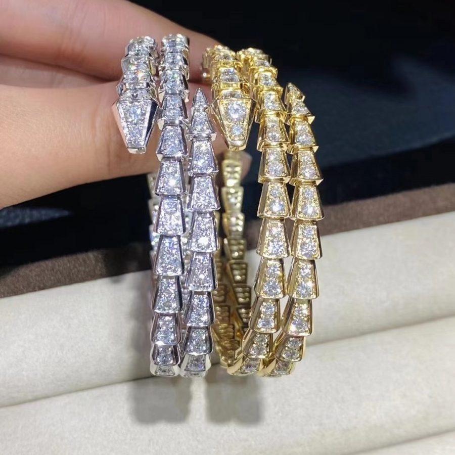 [⭐⭐JeweliWhal]SERPENTI BRACELET GOLD DIAMOND DOUBLE ROW