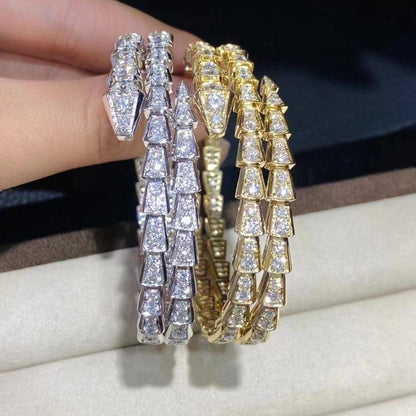 [⭐⭐JeweliWhal]SERPENTI BRACELET GOLD DIAMOND DOUBLE ROW