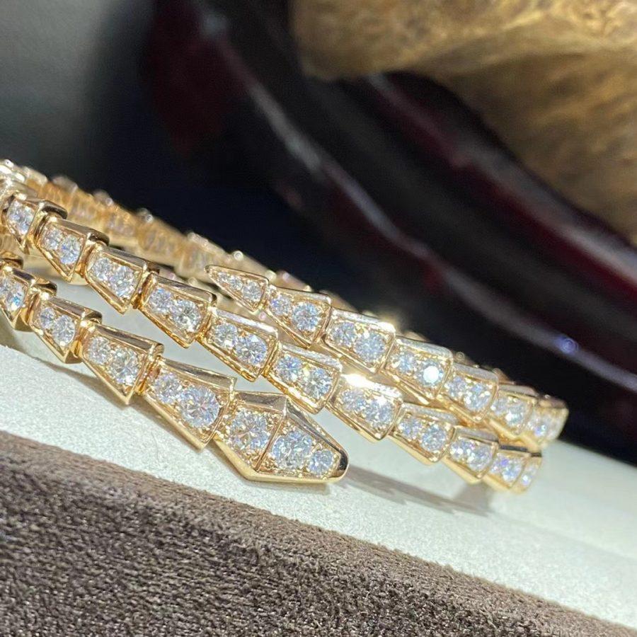 [⭐⭐JeweliWhal]SERPENTI BRACELET GOLD DIAMOND DOUBLE ROW