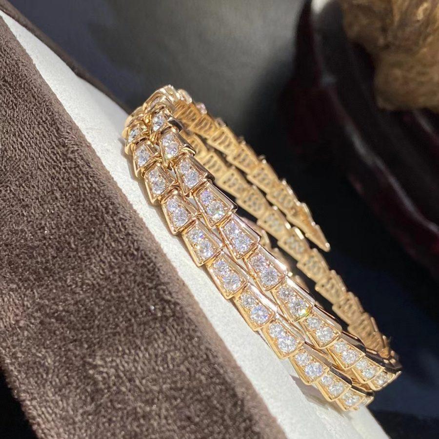 [⭐⭐JeweliWhal]SERPENTI BRACELET GOLD DIAMOND DOUBLE ROW
