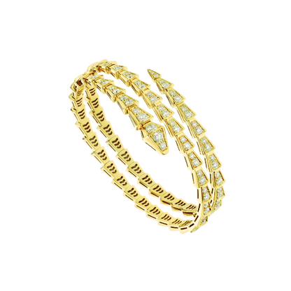 [⭐⭐JeweliWhal]SERPENTI BRACELET GOLD DIAMOND DOUBLE ROW