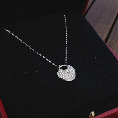 [⭐⭐JeweliWhal]AMULETTE SILVER FULL DIAMOND NECKLACE