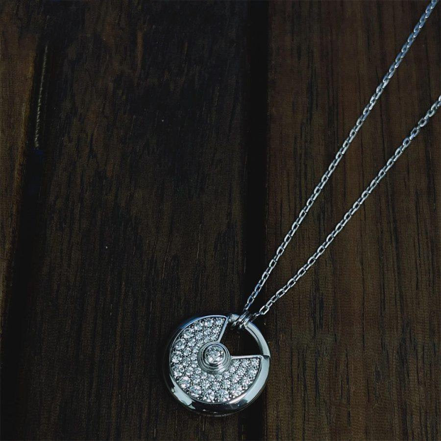 [⭐⭐JeweliWhal]AMULETTE SILVER FULL DIAMOND NECKLACE