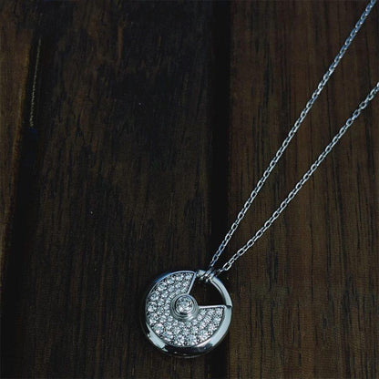 [⭐⭐JeweliWhal]AMULETTE SILVER FULL DIAMOND NECKLACE
