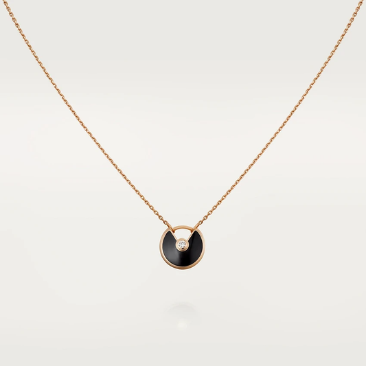 [⭐⭐JeweliWhal]AMULETTE ROSE GOLD ONYX NECKLACE