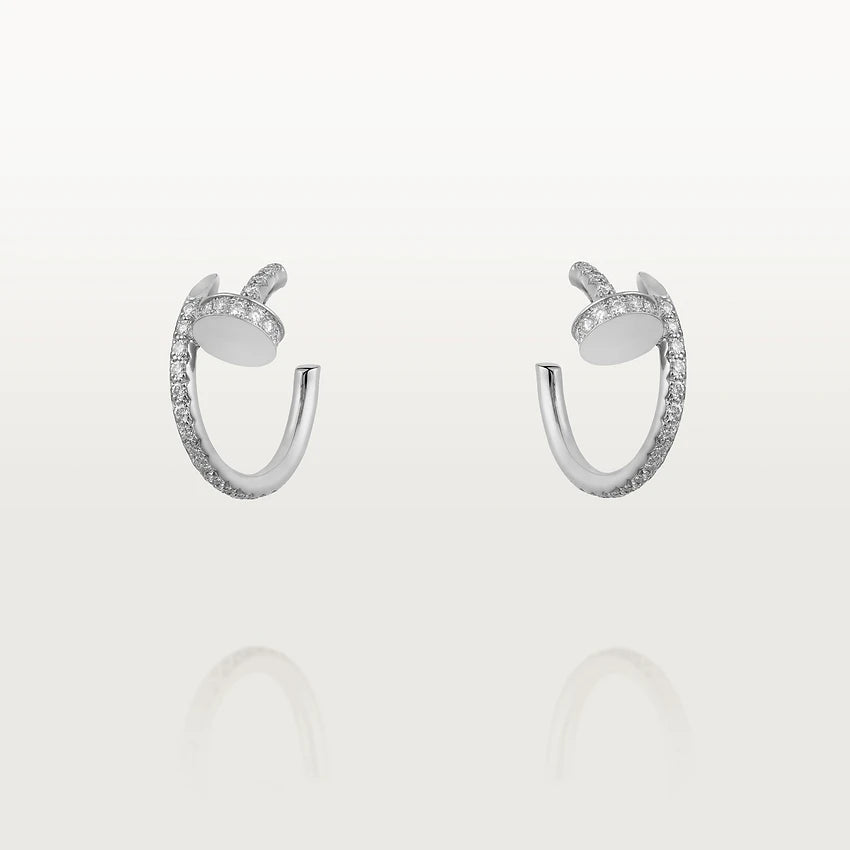 [⭐⭐JeweliWhal]JUSTE イヤリング 12.75MM シルバー ダイヤモンド