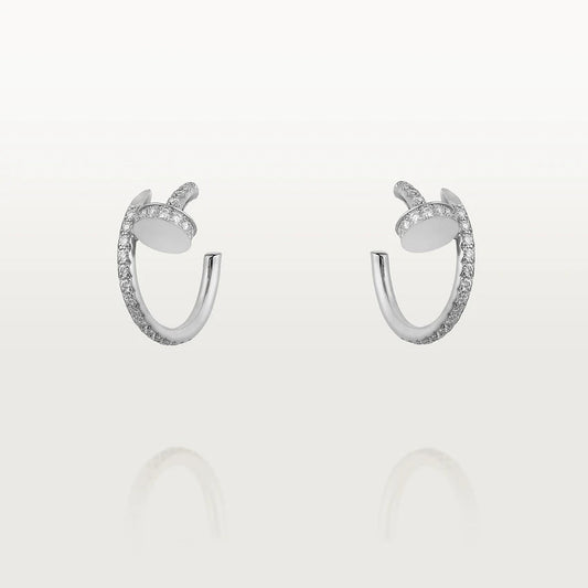 [⭐⭐JeweliWhal]JUSTE イヤリング 12.75MM シルバー ダイヤモンド