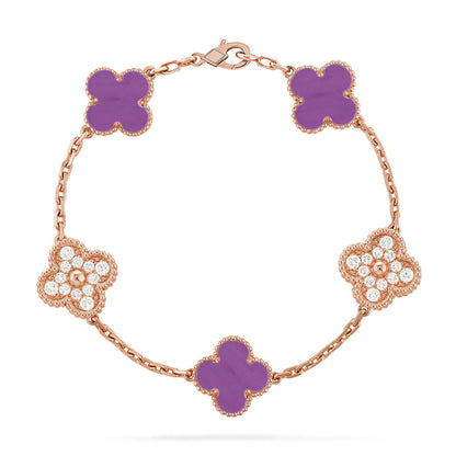 [⭐⭐JeweliWhal] CLOVER 5 MOTIF VIOLET BRACELET COLLECTION