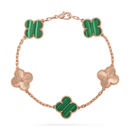 [⭐⭐JeweliWhal] CLOVER 5 MOTIF MALACHITE BRACELET COLLECTION