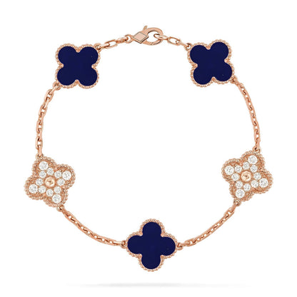 [⭐⭐JeweliWhal]CLOVER 5 MOTIF LAPIS LAZULI BRACELET COLLECTION