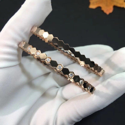 [⭐⭐JeweliWhal]BEE LOVE PINK GOLD DIAMOND BRACELET