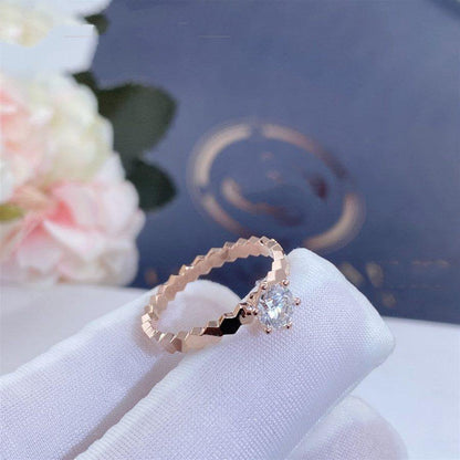 [⭐⭐JeweliWhal]BEE LOVE RING PINK GOLD 1 DIAMOND