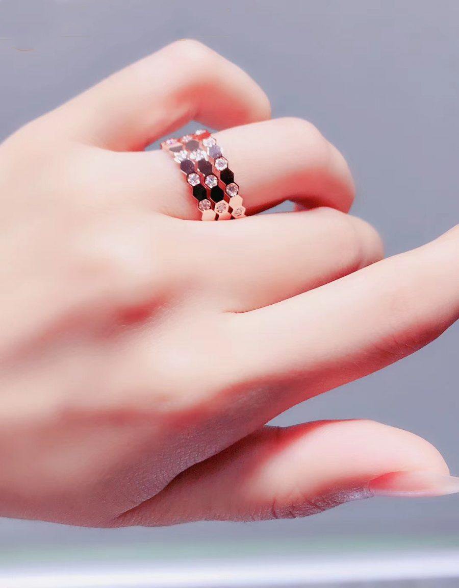 [⭐⭐JeweliWhal]BEE LOVE RING PINK GOLD DIAMOND
