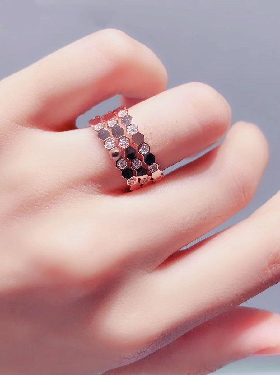 [⭐⭐JeweliWhal]BEE LOVE RING PINK GOLD DIAMOND