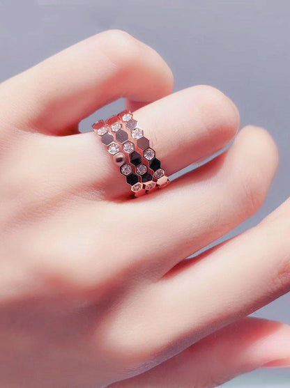 [⭐⭐JeweliWhal]BEE LOVE RING PINK GOLD DIAMOND