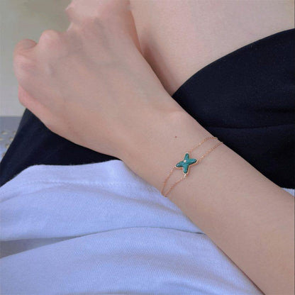 [⭐⭐JeweliWhal]JEUX BRACELET MALACHITE PINK GOLD 1 DIAMOND