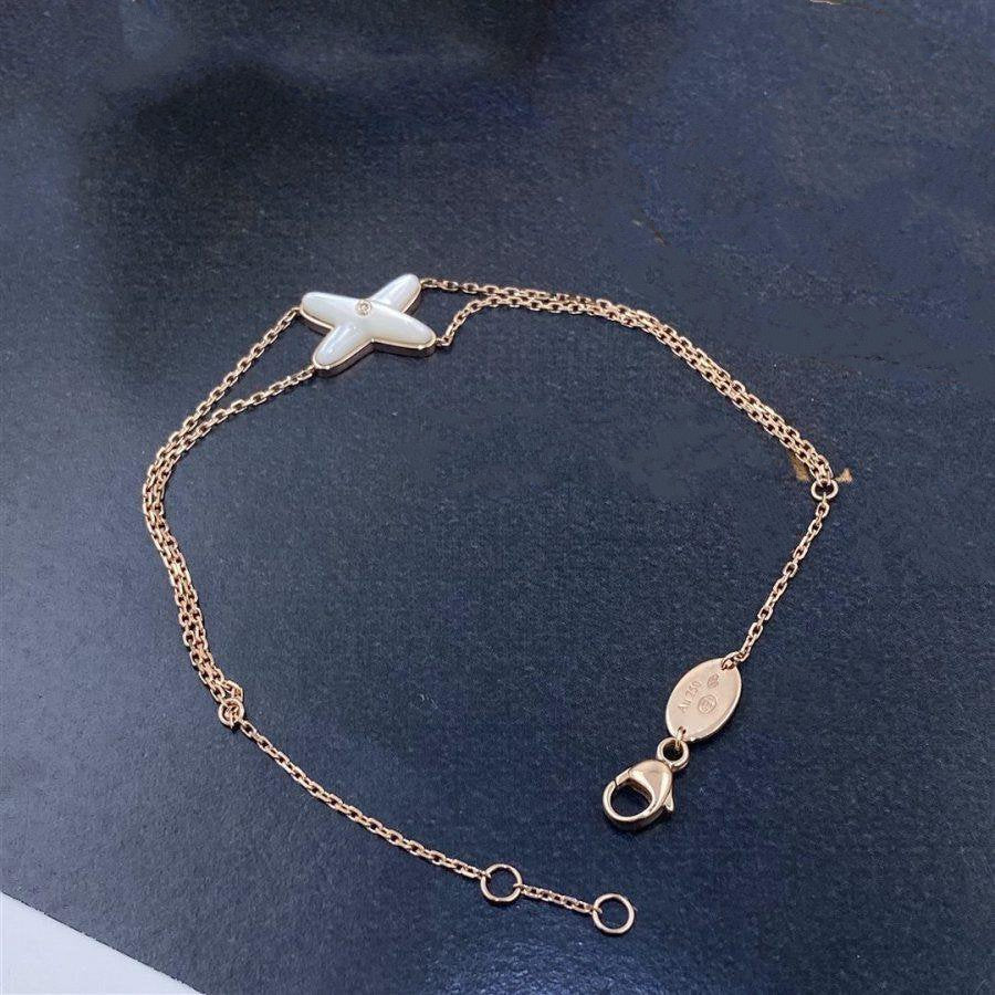 [⭐⭐JeweliWhal]JEUX BRACELET WHITE MOP PINK GOLD 1 DIAMOND