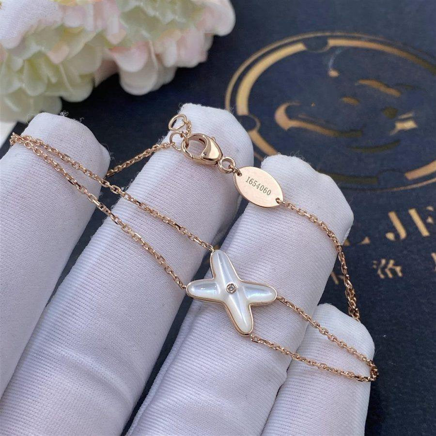 [⭐⭐JeweliWhal]JEUX BRACELET WHITE MOP PINK GOLD 1 DIAMOND