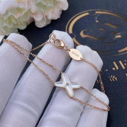 [⭐⭐JeweliWhal]JEUX BRACELET WHITE MOP PINK GOLD 1 DIAMOND