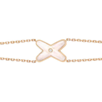 [⭐⭐JeweliWhal]JEUX BRACELET WHITE MOP PINK GOLD 1 DIAMOND