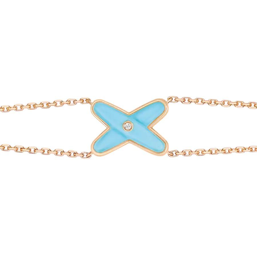 [⭐⭐JeweliWhal]JEUX BRACELET TURQUOISE PINK GOLD 1 DIAMOND