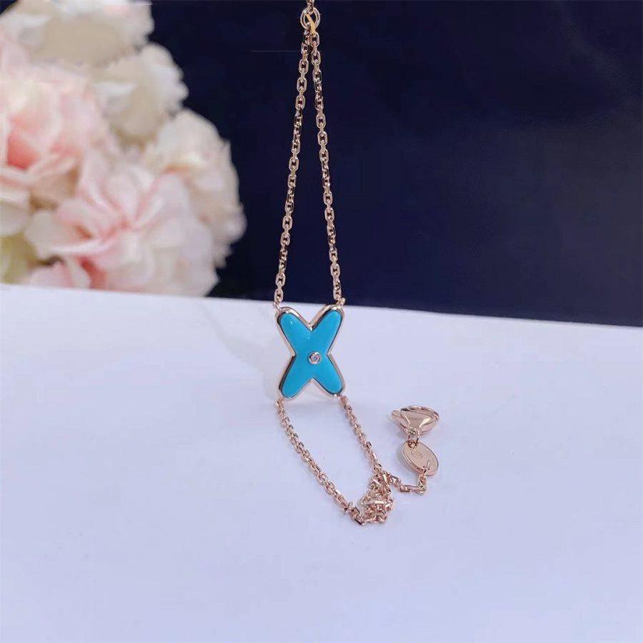 [⭐⭐JeweliWhal]JEUX BRACELET TURQUOISE PINK GOLD 1 DIAMOND