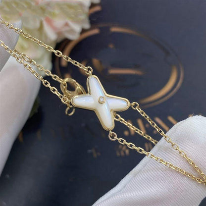 [⭐⭐JeweliWhal]JEUX BRACELET WHITE MOP GOLD 1 DIAMOND