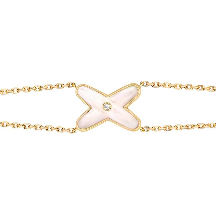 [⭐⭐JeweliWhal]JEUX BRACELET WHITE MOP GOLD 1 DIAMOND