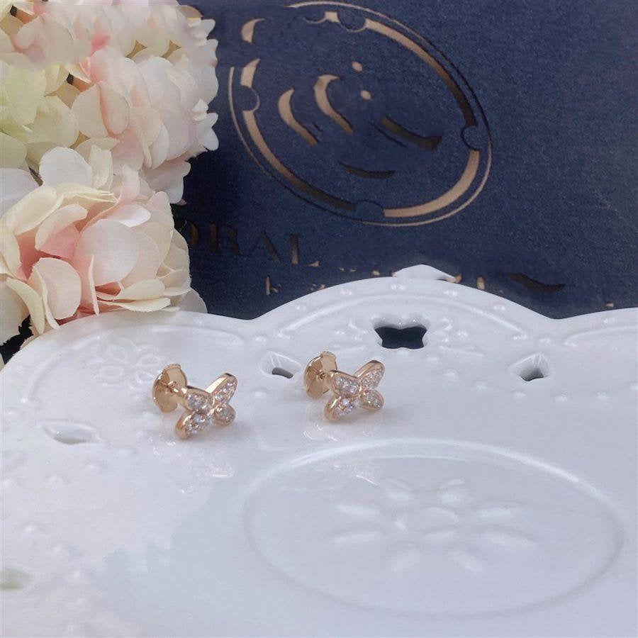 [⭐⭐JeweliWhal]JEUX DE PINK GOLD DIAMOND EARRINGS