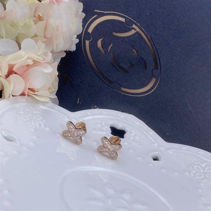 [⭐⭐JeweliWhal]JEUX DE PINK GOLD DIAMOND EARRINGS