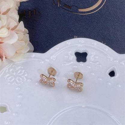 [⭐⭐JeweliWhal]JEUX DE PINK GOLD DIAMOND EARRINGS
