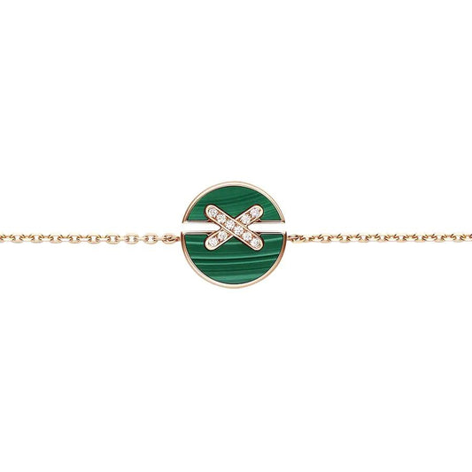 [⭐⭐JeweliWhal]JEUX DE BRACELET MALACHITE PINK GOLD DIAMONDS