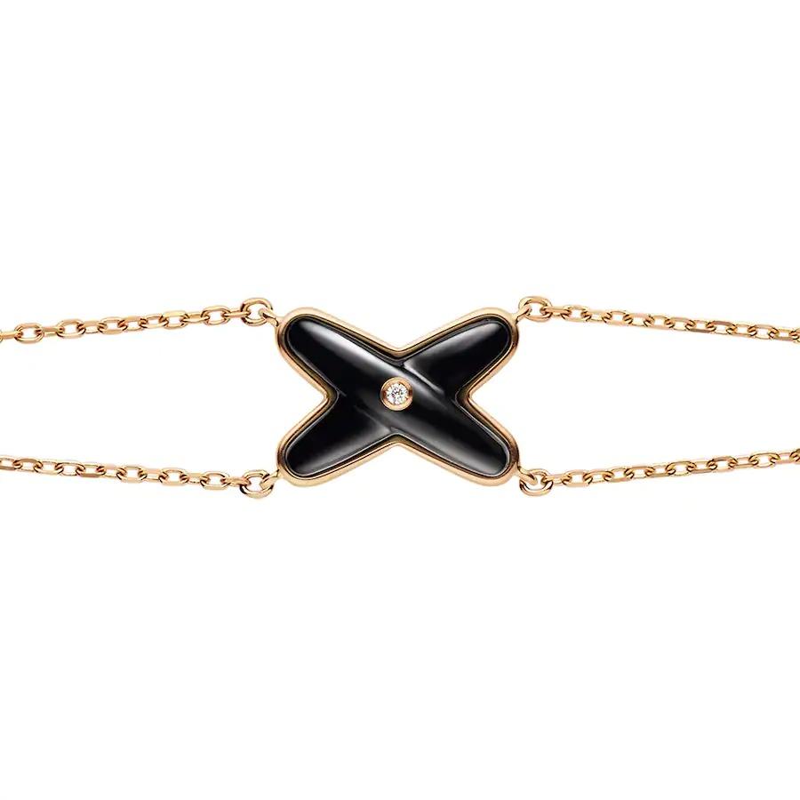 [⭐⭐JeweliWhal]JEUX BRACELET ONYX PINK GOLD 1 DIAMOND