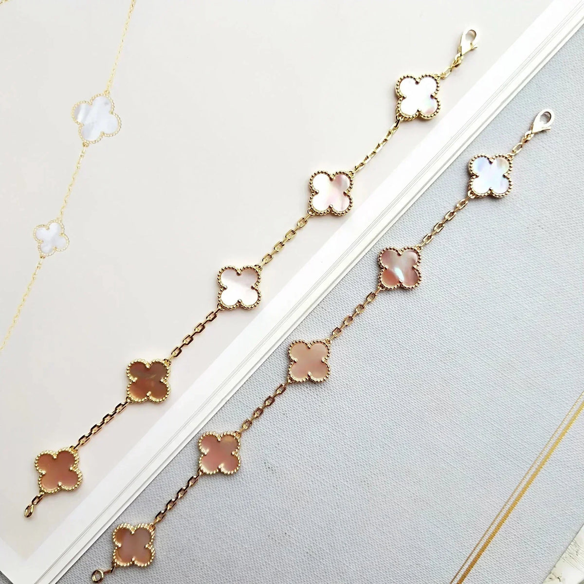 [⭐⭐JeweliWhal] CLOVER 5 MOTIFS  PINK MOP BRACELET COLLECTION